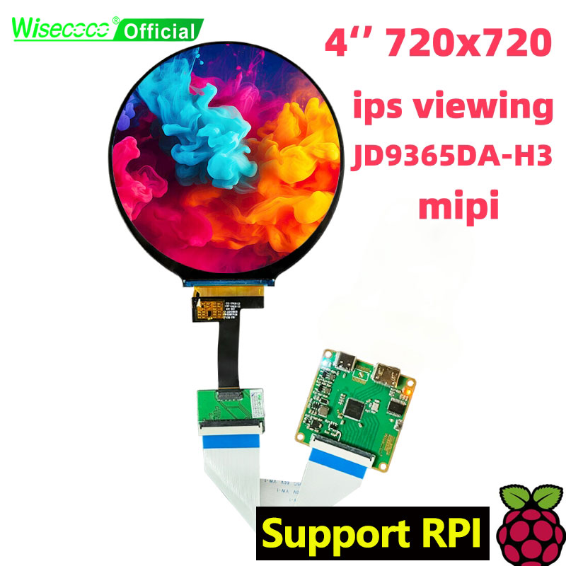 Home Automation Raspberry Pi - Wisecoco 4インチ丸型LCDディスプレイ円形IPSスクリーン720x720自動ゲージ Raspberry Piスマートホームロボットパネル用