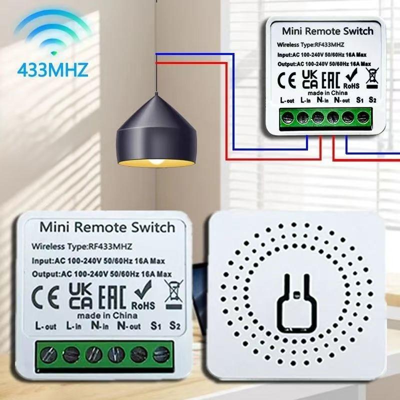 Diy Home Automation Controller - RF 433MHzスマートスイッチミニDIYワイヤレスリモコンライトスイッチ16Aリレーレシーバーオートメーションモジュール 家庭用LEDランプ用