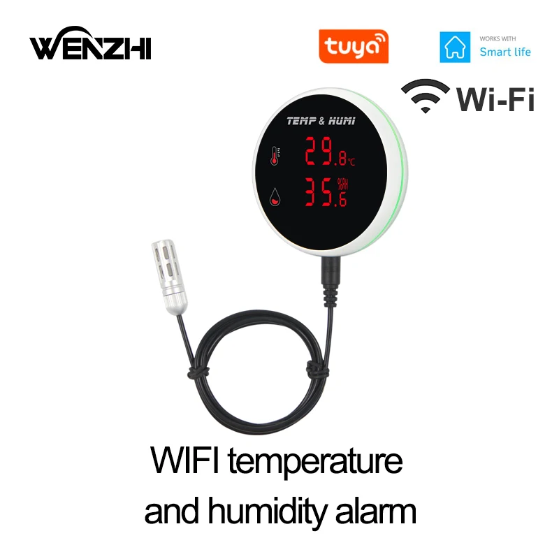 Diy Home Automation Controller - WiFi 温度センサーアラームデジタル周囲温度計 Tuya スマートライフアプリリモコンホームオートメーション住宅 DIY