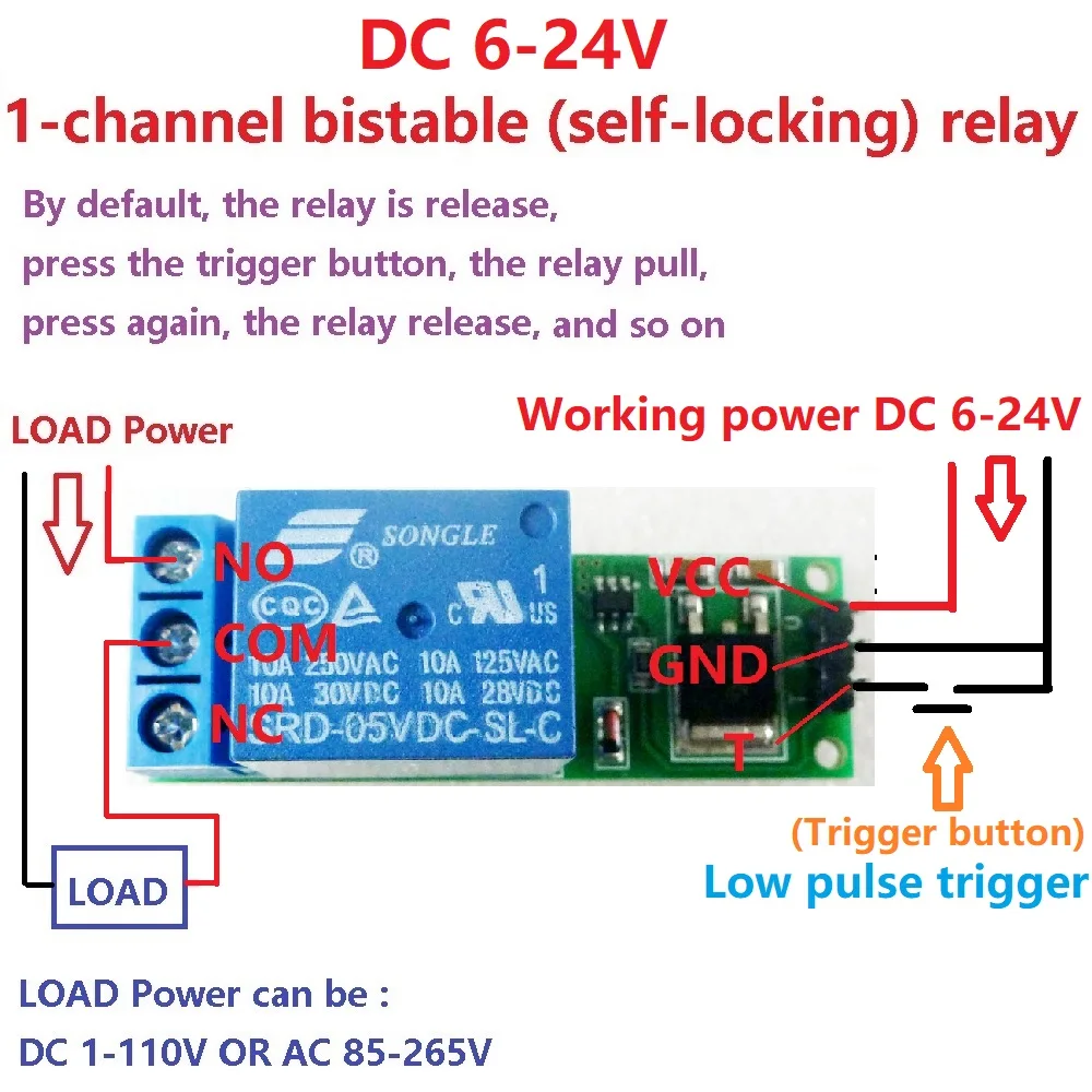 Home Automation With Arduino - DC 6V 9V 12V 24V フリップフロップラッチリレーモジュール双安定セルフロックスイッチ低パルストリガーボード
