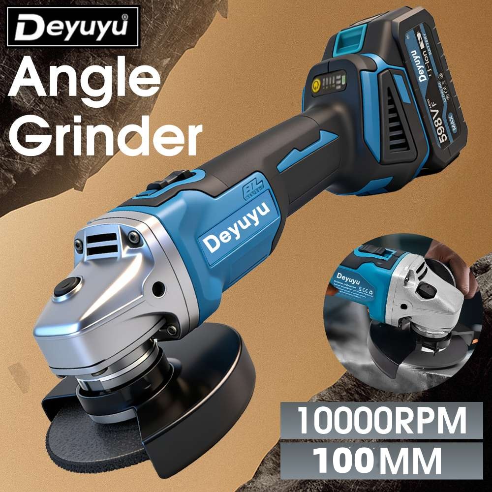 Diy Automation - 100mm充電式アングルグラインダー、リチウム電池搭載、研磨・切断・研削機、サンディングホイールツール、DIYプロジェクト用