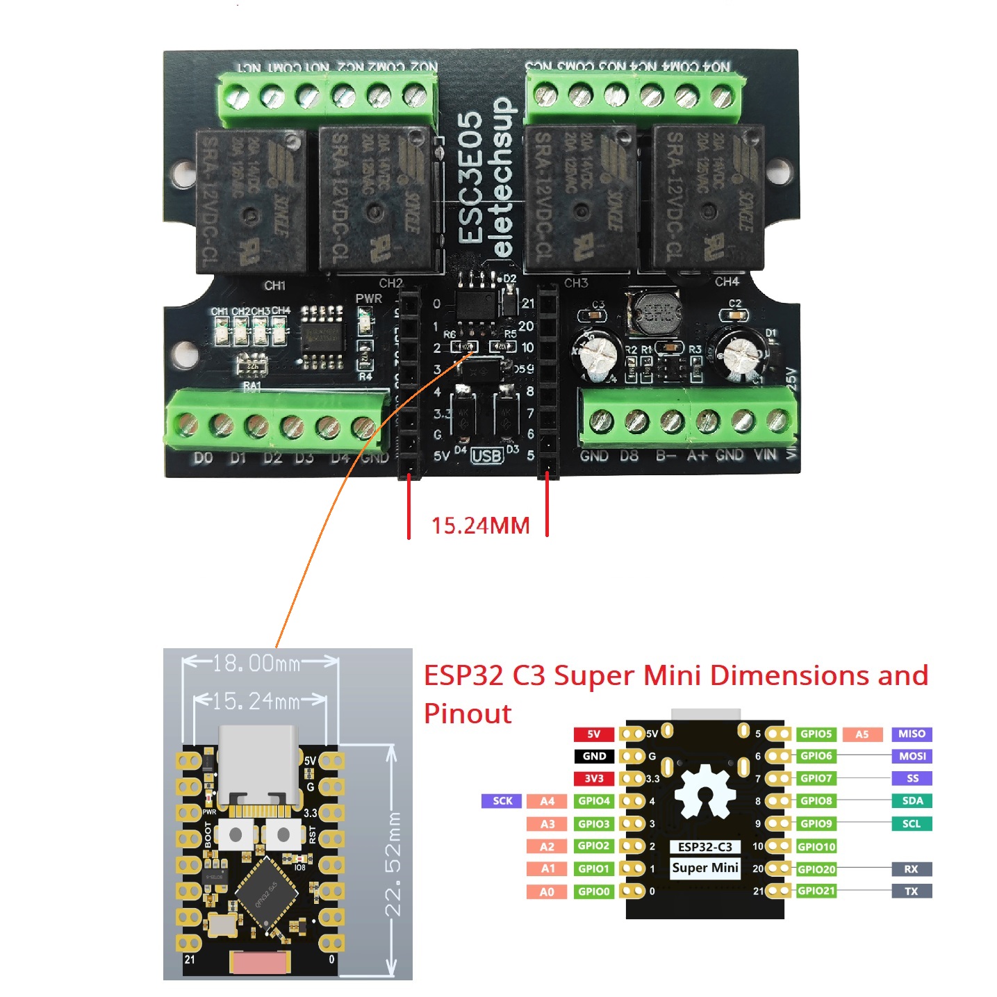 究極のESP32 C3リレーモジュール 4チャンネル絶縁型R - Home Automation With Arduino のレビューと価格