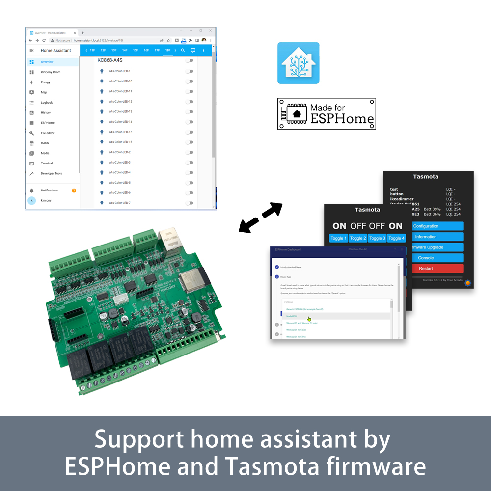 KC868-A4S ESP32 ESPhome Tasmot - Home Automation With Arduino のレビューと価格