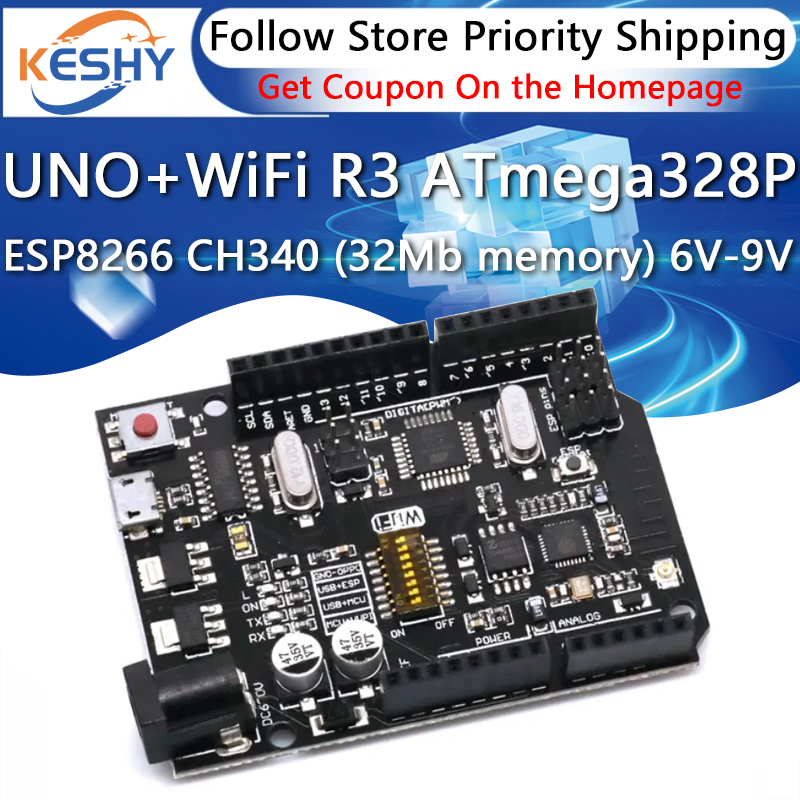 UNO + WiFi R3 ATmega328P + ESP - Esp8266 Nodemcu Board のレビューと価格