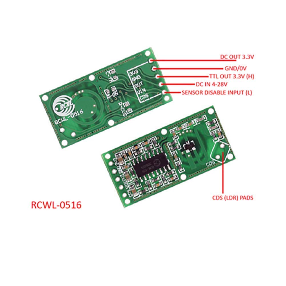 5 個 RCWL-0516 モーション検出センサー、Ardu - Esp8266 Nodemcu Board のレビューと価格